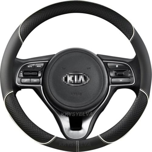 Microfiber Leather Car Steering Wheel Cover for Kia K3 K4 K5 KX1 KX3 KX5 Rio 2 3 4 X Line Kombi Sedan Auto Accessories Interior