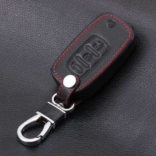 Car Leather Remote Control Car Keychain Key Cover Case For LADA Sedan/Largus/Kalina/Granta/Vesta 3Button Flip Key L1236