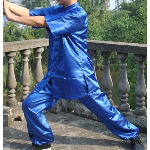 8colors Summer Unisex Kids&Adult martial arts short-sleeve suits tai chi uniforms taiji clothing kung fu clothing rose/red/pink