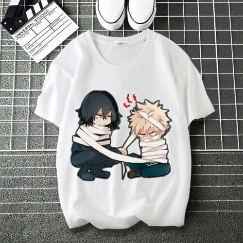 My Hero Academia Todoroki Shoto Design Print summer T-Shirt Round Collar Short Sleeve Modal Top T shirt