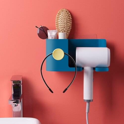 Multifunction Storage Rack Hair Dryer Bracket Bathroom Accessories Wall-Mounted Concise Sundries Organizer Shelf Household Tool