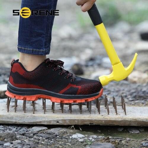 2019 Mens Breathable Steel Toe Cap Work Safety Shoes Men Outdoor Anti-slip Puncture Proof Construction Boots