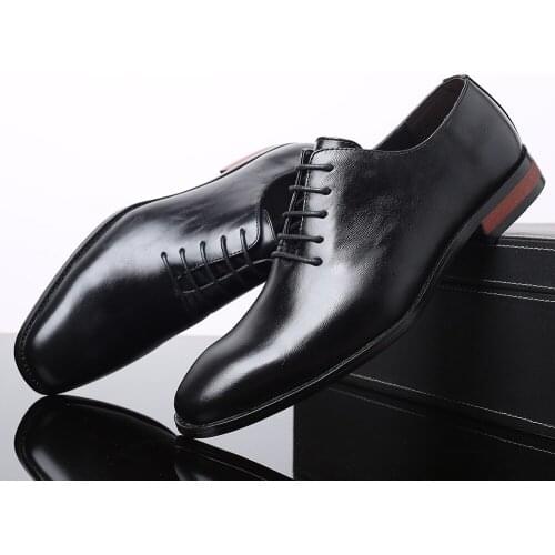 Mens Oxford Business Dress Leather Shoes Fashion Trend Large Size Single Shoes Mans Formal Shoes