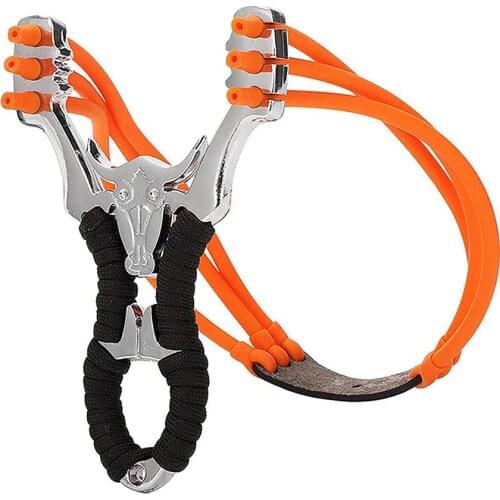 High-quality Alloy Steel Hunting Slingshot Set Rubber Band Professional Catapult Slingshot Outdoor Hunting Game