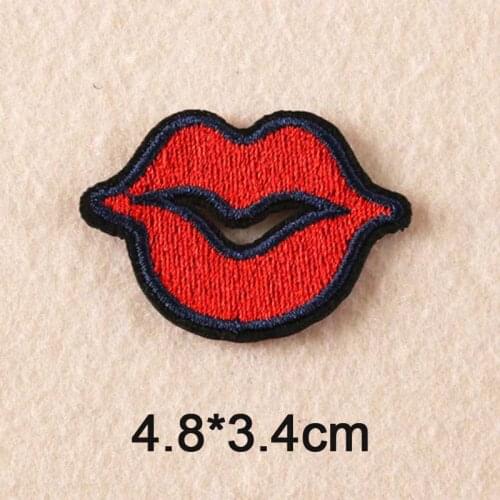 Lip Iron On Patch Clothes Patch For Clothing Girls Woman Embroidered Pathces