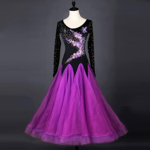 New Adult Women Modern Dance Dress Performances Dance Skirt Ballroom Waltz Tango Spanish Flamenco Dress Standard Ballroom Dress