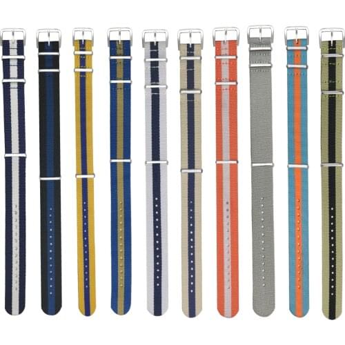 New Brand Army Sports Loop Fabric Nylon Watchband 18mm 20mm 22mm Watch Strap Bands Belt Silver Buckle Accessories