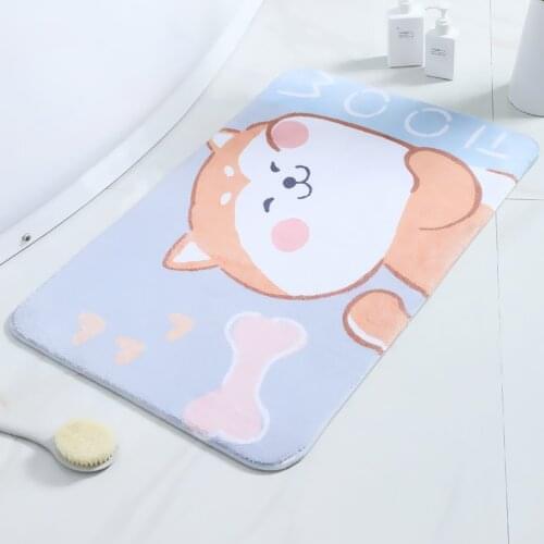 New Cute Home Bathroom Balcony Doorway Hallway Mat Cartoon Animal Dog Door Mat Non-slip Carpet Soft Mat Cartoon Cat Bath Rug