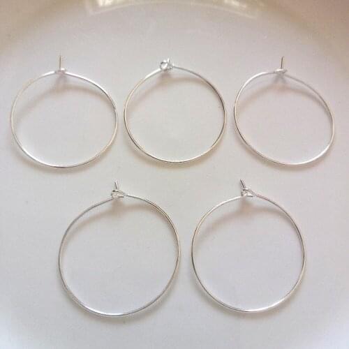 Wholesale 200pcs/Lot Gold Silver Round Big Earring Fashion Women Hyperbole Earrings Diy Ear Jewelry Accessories