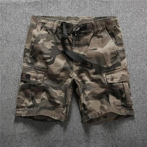 Tooling Camouflage Shorts Mens Summer Cotton Casual Sports Short Multi-bag Mens Classic-Fit Cargo Short