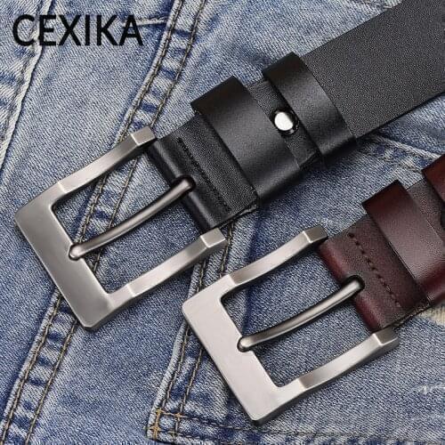 High Quality Business Plus Size Belts for Men 130 140 150cm Vintage New Alloy Pin Buckle Real Cow Genuine Leather Belt for Jeans