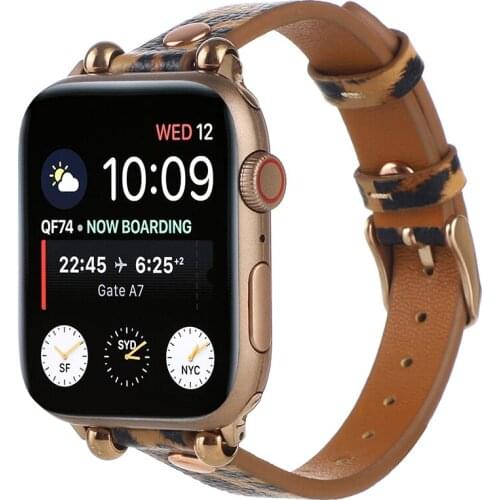 Rivet Bead Genuine Leather Strap for Apple Watch 44mm 40mm 42mm 38mm Band 5 4 3 Womens Bracelet iWatch Series 6 SE 5 4 3 2 Wrist