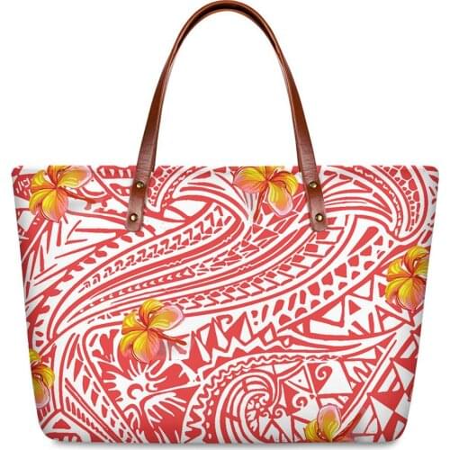 ELVISWORDS Luxury WomenS Bags Polynesian Flower Printing Totes Bags For Women 2020 New Handbags Lady Shoulder Bags Girl Handbag