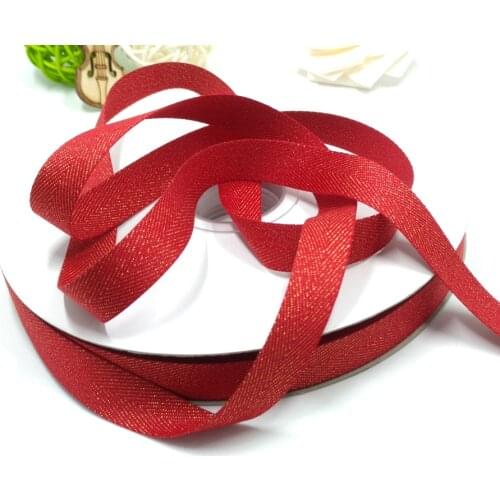1.5" inch 38mm Gold Purl Herringbone Twill Ribbon For Hair Tie