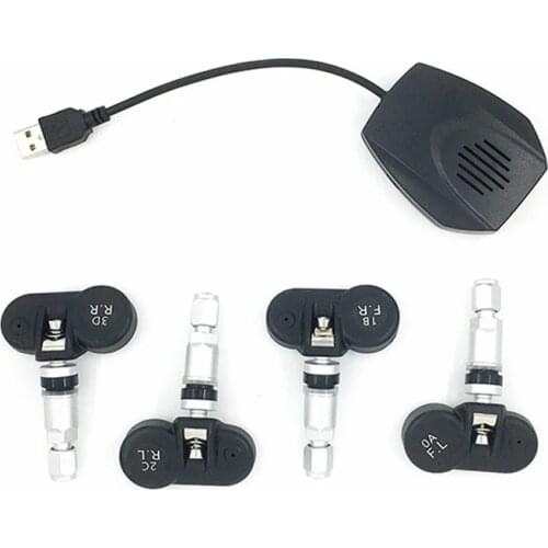 Car Tire Pressure Alarm Monitor System Tpms Android USB Tyre Pressure 4 Sensors Presion Neumaticos Alarm Systems Auto Security