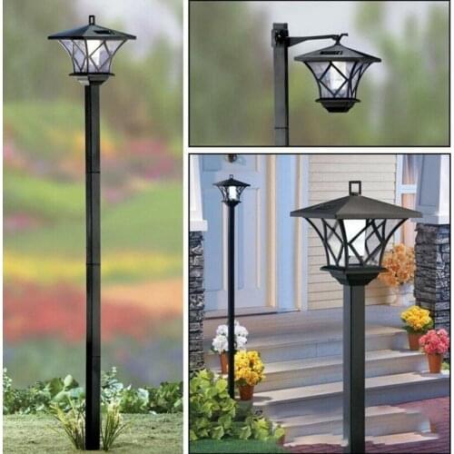 1.5M LED Solar Powered Traditional Garden Lamp Post Lamppost Lantern Light Decor
