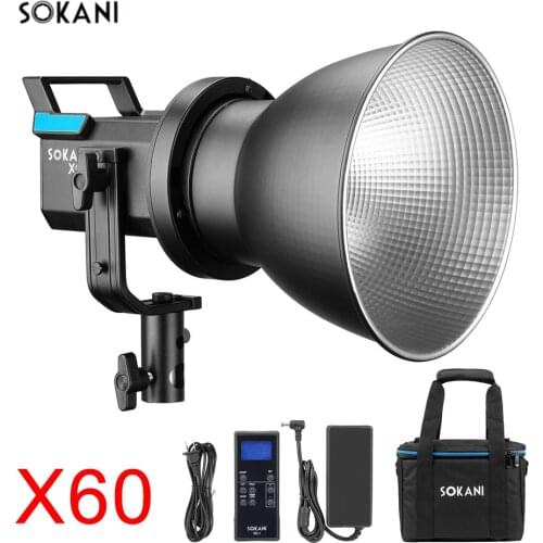 Sokani X60 V2 LED Video Light 80W Daylight Outdoor 5600K Photography Lighting Adjust Brightness Bowens Mount VS Aputure 300X