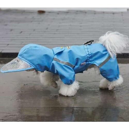 Dog Raincoat Jumpsuit Reflective Waterproof Pet Coat Clothes For Schnauzer Pug Welsh Corgi Husky Rain Dog Veneer Jacket Clothing