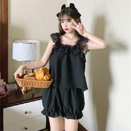 Womens Pajamas Sets Summer lovely princess Pajamas New High Quality Sleepwear Sexy underwear shorts Home Wear lace girl Pajamas