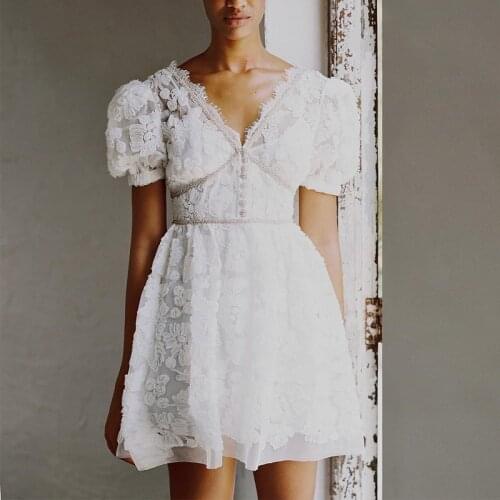 2021 New arrive Floral white women dress