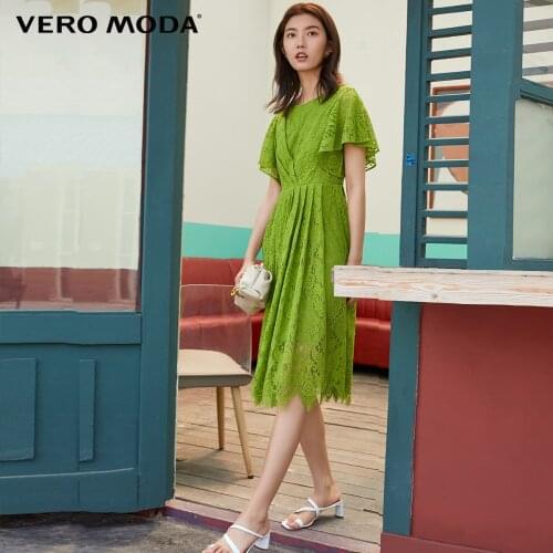 Vero Moda Women Vintage Ruffled Sleeves Lace Party Dress | 32037B011