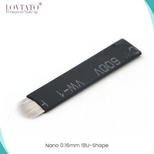 0.16mm 18 U-Shape Nano Microblading needle blade tattoo needles for Permanent Makeup Eyebrow tebori pen agulhas with Lot No. Exp