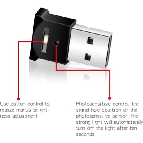 1Pcs Mini USB LED Car Interior Light Neon Atmosphere Ambient Lamps Decoration