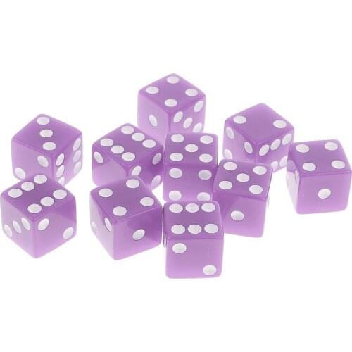 10 Pieces Six Sided D6 Dice - Multi-Sided Plastic Dice Game Cube - Toys for Table Games, Dungeons and Dragons, MTG RPG Gaming