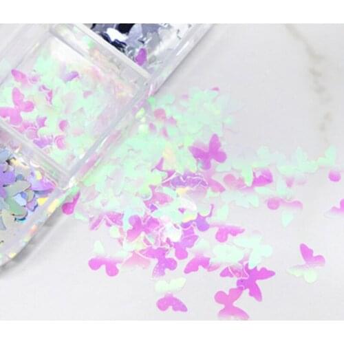 12 Grids/Box Holographic Glitter Butterfly Shape Sequins Epoxy Resin Filling DIY Crafts Jewelry Making Flake Nail Art 94PA