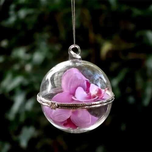 16pcs/pack Diameter=8cm Small Size Transparent Hanging Glass Globe Lamp Blown Switchable Christmas Ball Creative Box Ornament