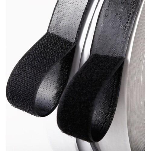 3Meter Black White velcros Adhesive Double Hook And Loop Fastener Tape Nylon Multi-sizes Magic Sticker Tape With Strong Glue