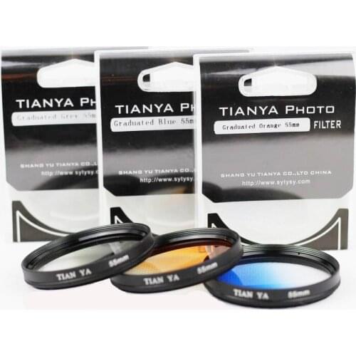 3pcs 40.5 49 52 55 58 62 67 72 77 82 mm Gradual Color graduated Grey Orange Blue kit lens Filter for canon nikon sony camera