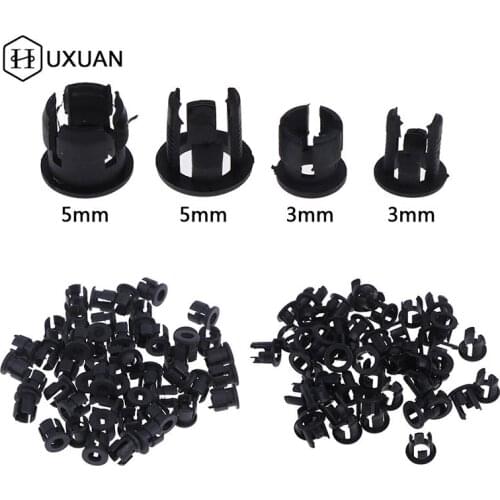 50pcs Black Plastic 3mm 5mm Lamp LED Diode Holder Black Clip Bezel Socket Mount Useful