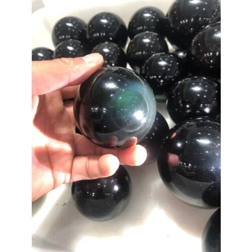 Asian rare colorful obsidian natural crystal ball healing stone