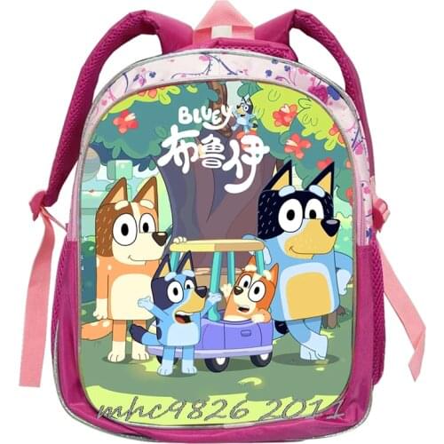 Bingo bluey Canvas School Bags for Girl Teenagers Backpack Women Bookbags Pink Large Capacity Middle High College Teen Schoolbag