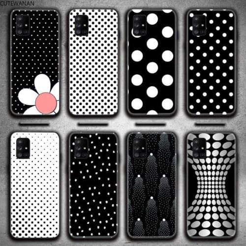 Black and White Polka Dot Phone Case For Samsung Galaxy A21S A01 A11 A31 A81 A10 A20E A30 A40 A50 A70 A80 A71 A51