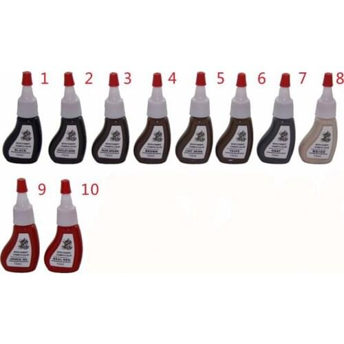 10Pcs Micropigment Permanent Makeup Tattoo Ink Eyebrow Lip Cosmetic Makeup Beauty Art Dark Brown Chocolate Red Pink Pure Colors