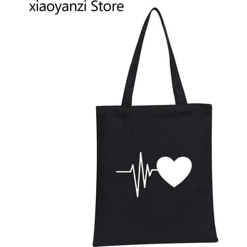 Gourd doll Love Print Eco Friendly Shopping Bag Casual Multicolor Pattern Funny Handbag Fashion Lightweight Shoulder Bags