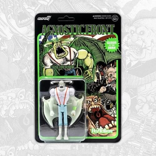 Agnostic Frontt Action Figure Eliminator Glow In The Dark Vintage Hanging Card and Joints Movable Model Limited Collection Toys