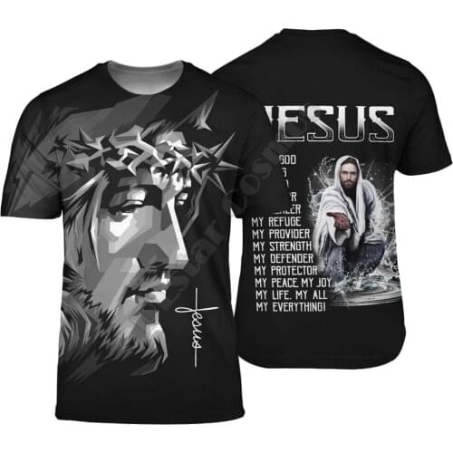 PLstar Cosmos Jesus 3D Printed t-shirt Harajuku Streetwear T shirts Hip hop Men For Women Short Sleeve style-2