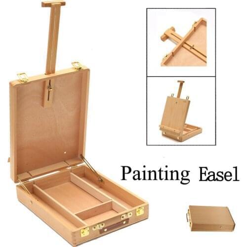 GATYZTORY Painting by number Tool Easel Multifunctional Painting Artist Easel Paint Supply Wood Table Retractable Box Board