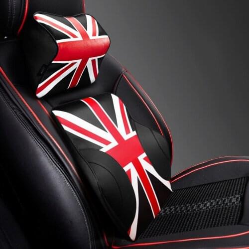 PU Leather Car Seat Supports Auto Seats For Car Headrest Waist Memory Foam Neck Pillow Seats Sets Decor Interior Accessories
