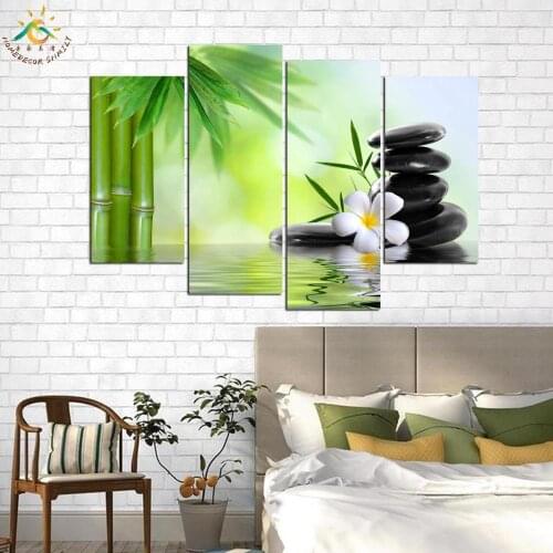 Peace Still Life Nature Flowers Pictures Home Decoration Wall Art Canvas Painting Art Prints and Posters 4 Panels Home Decor