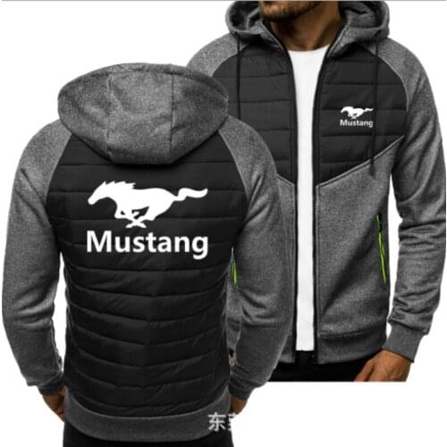 2021new Men for MUSTANG Car Logo Print Spring Autumn Mens Jacket Casual Sweatshirt Long Sleeve Mens zipper Jacket Man Hoody
