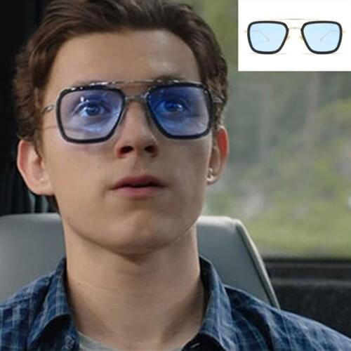 MARC Men Vintage Steampunk Sunglasses Brand Clear Designer Tony Stark High quality Goggles Retro Windproof Sun Glasses UV400