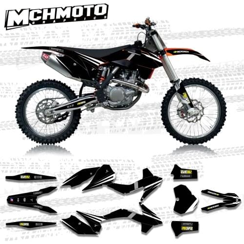 MCHMFGFull Graphics Decals Stickers Motorcycle Background Custom Number Name For KTM EXC EXC-F 125 250 300 350 450 2014 2015 201