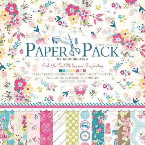 Cute vintage flower colorful scrapbooking paper pack book with die cutting stickers DIY hobby use 5patterns available
