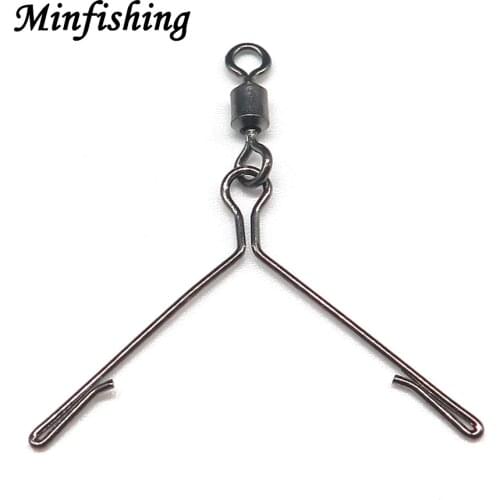 Minfishing 25 PCS/Lot 3 Side Ball Bearing Swivel Snap Fishing Hook Accessories Model MS+3C