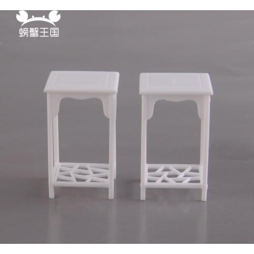 5pcs 1:25 Dollhouse mini Furniture Miniature Doll White Accessories Chinese Style Plastic Ancient High Tea Table