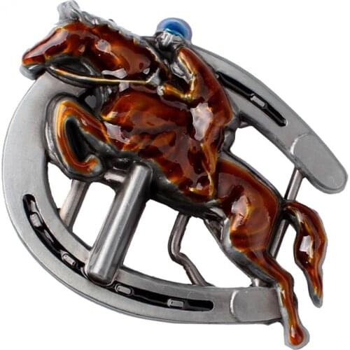 Men Western Cowboy Cool Vintage Horse Race Rider Horse Belt Buckle